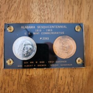 Alabama Sesquicentennial 1819 - 1969 U.S. Mint Silver & Bronze Set #2093