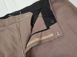 Asos Design Mens Dress Pants Houndstooth 40 X 34 ( Actual 40 X 29 ) Wool Blend - Picture 1 of 14