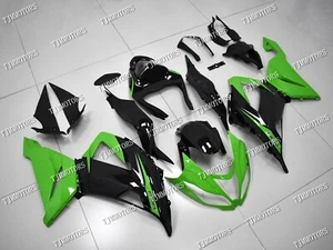 Fit for 13-18 Kawasaki ZX-6R Black Green ABS Injection Mold Bodywork Fairing Kit - Picture 1 of 9
