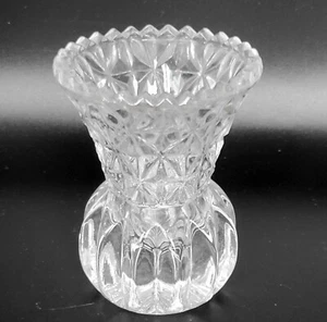 Florero con soporte para palillo de dientes de vidrio de plomo Princess House borde de diente de sierra - Imagen 1 de 5