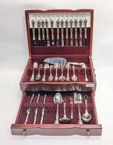 Grandeur ONEIDA Sterling Silver Flatware Set 73pcs SERVICE FOR 12 w 7 serving - Picture 1 of 17