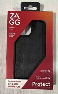 ZAGG London Snap Stylish Fabric MagSafe Case for iPhone 15/14/13 - Black - Picture 1 of 1