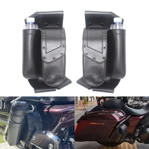 For Harley Electra Glide 2 PCS Black Saddlebag Guard bag Water Bottle Holder - Picture 1 of 14