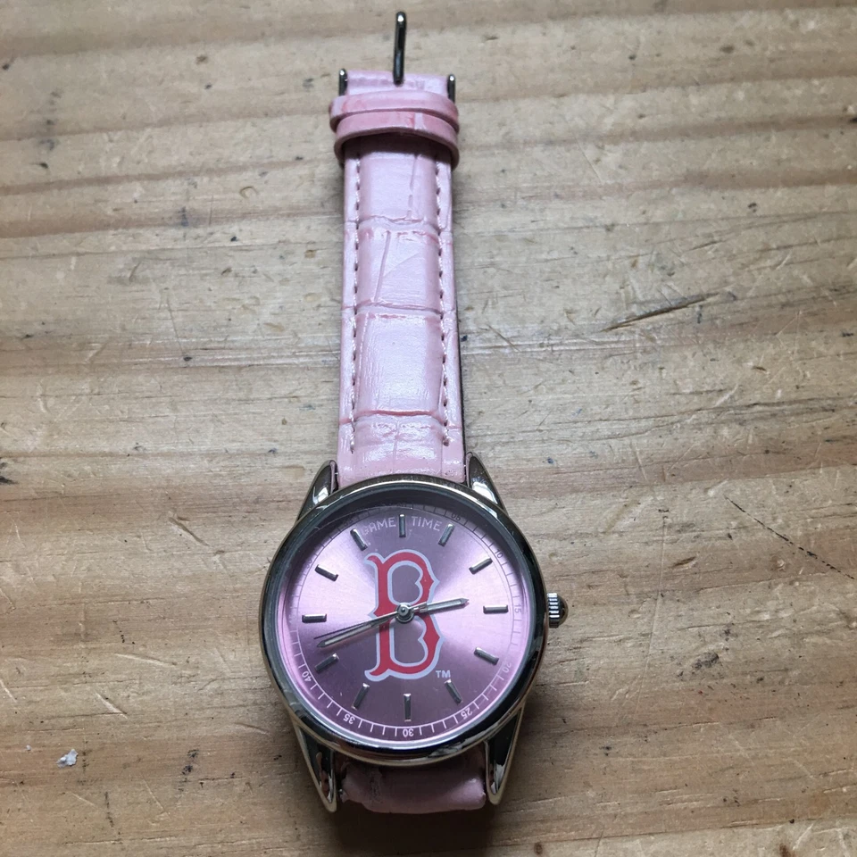 2007 Game Time Boston Red Sox Womens Wristwatch With Pink Leather Band - Image 1 of 4