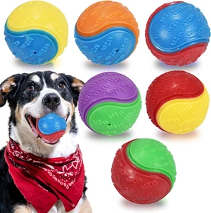 6-Pack Squeaky Dog Balls, 2.5" Tough, High-Bounce Chew Toys for Training & Play - Picture 1 of 11