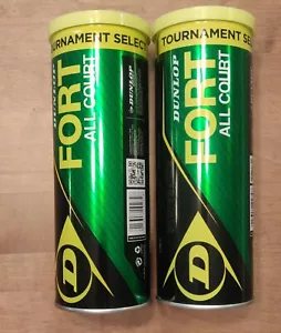 Dunlop Fort All Court Tournament Select Tennis Balls, 2 - 3 Balls Per Can NEW - Picture 1 of 3