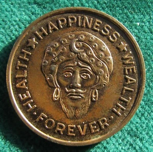 Lucky Talisman of The Orient Swami Token Health Wealth w/ Good Luck Swastika - Picture 1 of 4