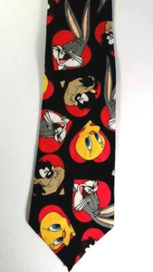 Looney Tunes Men's Necktie Black - Picture 1 of 6