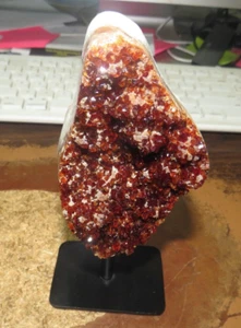 LG POLIERTE CITRIN KRISTALL CLUSTER GEODE AUS BRASILIANISCHER KATHEDRALE MIT STAHLSOCKEL - Bild 1 von 5