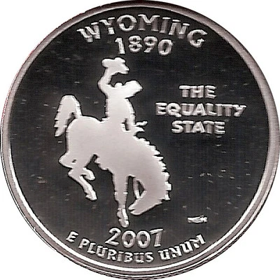 WYOMING 2007 - S Proof Silver State Quarter - DCAM - Image 1 of 2