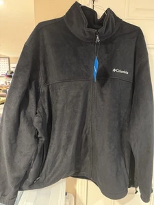 Columbia Fleece Jacket New Mens Size 4XL Black Full Zip Outdoor Soft Warm Casual - Picture 1 of 6