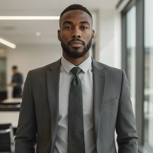 Bocara Seide geometrisches quadratisches Muster handgefertigte Reißverschluss Krawatte 3,75" Herren neu - Bild 1 von 5