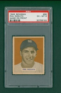 1949 Bowman Baseball Card - #98 Phil Rizzuto Name on Front, PSA 6 EXMT - Picture 1 of 2