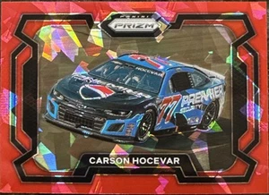 2024 Panini Prizm NASCAR Racing Cracked Red Ice Prizm “Rides” 95 Carson Hocevar - Picture 1 of 2