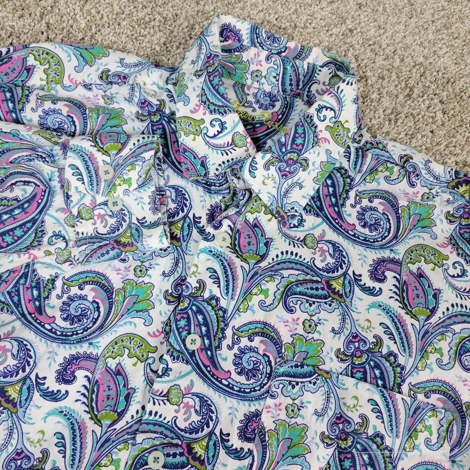 Alan River Para Hombres Grande Blanco AOP Paisley Abotonada Manga Larga Foto 1 de 4