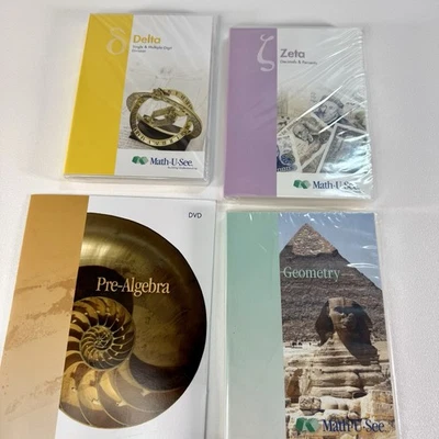 Math-U-See DVD Lot Delta Zeta Pre-Algebra & Geometry Homeschool Math DVDs Only - Image 1 of 4