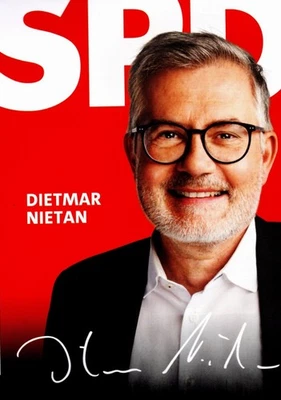 Nietan Dietmar Schatzmeister der SPD Autograph-Autogramm auf Autogrammkarte - Bild 1 von 2