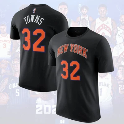 Stock de EE. UU. ENVÍO RÁPIDO - Karl-Anthony Towns #32 NY Knicks 2025 nombre del jugador y número S Foto 1 de 4