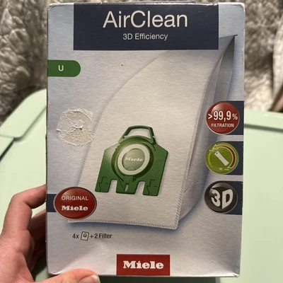 Miele AirClean 3D FJM Vacuum Cleaner Bags 4 pack 99% filtration New +2 Filter - Image 1 of 4