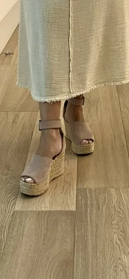 Marc Fisher Suede Espadrille Wedge Sandals, Size 6. Great Condition. - Image 1 of 4