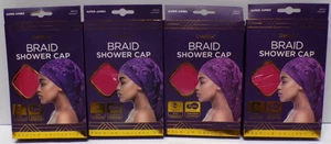 Lot of 4 Donna Braid Shower Cap Super Jumbo Pink #82114 - Picture 1 of 2