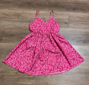 Girl's Pink Floral Spaghetti Strap Flare Dress Size 6 - Picture 1 of 4