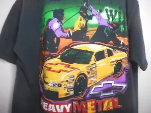 T-shirt Competitors View taglia XL nera CHEVY metallo pesante manica corta vintage LEGGI - Foto 1 di 17