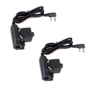 Adaptador militar PTT U94 PTT 2 piezas para radio KENWOOD TYT BAOFENG - Imagen 1 de 2