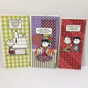 3 Peanuts Gallery Snoopy +, Geburtstag Grußkarten Neu 50er Jahre Vintage - Bild 1 von 4