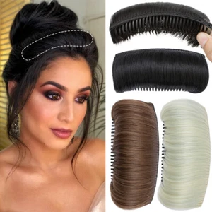 Women Hair Extension Synthetic False Hair Fluffy Hair Pad Styling Tool Hair Bun - Picture 1 of 14