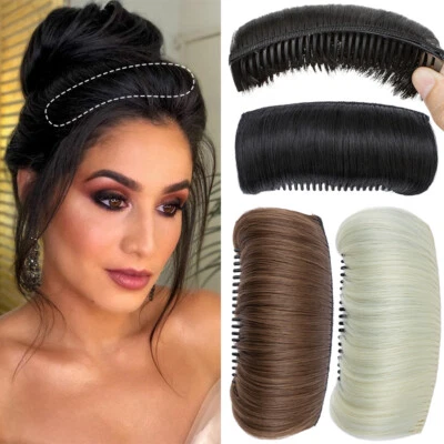 Women Hair Extension Synthetic False Hair Fluffy Hair Pad Styling Tool Hair Bun - Image 1 of 4