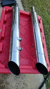 Harley Davidson Road King Electra Glide Exhaust Pipe Mufflers Slant Aftermarket - Picture 1 of 21