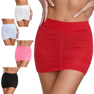 Women Skirt Nightclub Bodycon Short Mini Bands Nightwear Hip Wrap Underwear Hot - Picture 1 of 58