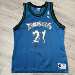 Autentica maglia Kevin Garnett Minnesota Timberwolves Champion 44 grande vintage - Foto 1 di 7