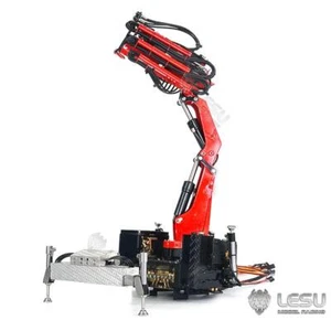 Red LESU 1/14 Hydraulic RC Truck Dumper Crane Model Car W/ 4 LED Lights Oil Pump - Picture 1 of 12