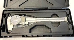 Mitutoyo 505-675 Dial Caliper, 0-6" Range, .001" Graduation TiN Coated Beams - Picture 1 of 6