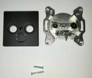 Busch-Jäger Enchufe Antena Completo Negro Mate Futuro Linear Axcent Carat TV Sat - Imagen 1 de 4