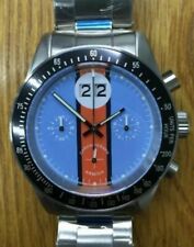 Armida A10 Chronograph blue dial black bezel watch  Shipped from USA 