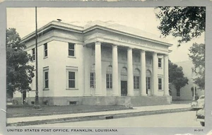 FRANKLIN, LOUISIANA - U.S. POST OFFICE - 1944 - VINTAGE POSTCARD VIEW - Picture 1 of 2