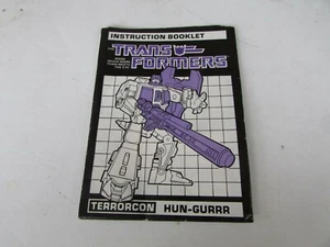 HASBRO 1986 TRANSFORMERS INSTRUCTIONAL BOOKLET TERRORCON HUN-GURRR L9 - Picture 1 of 1
