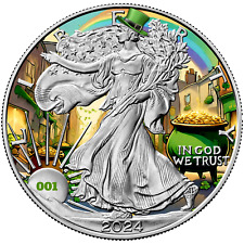 2024 U.S. Eagle St. Patrick's Day Pot of Gold Edition 1 oz Silver Coin w/ COA