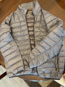 Hawke & Co Down Jacket Mens Large Blue Gray Hiking Puffer Gorpcore Packable - Picture 1 of 6