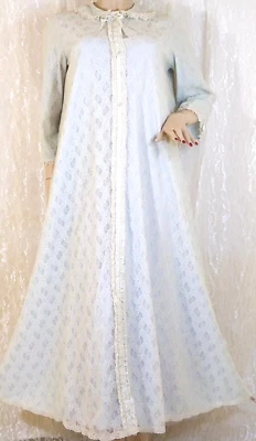 Vintage MISS ELAINE RARO Exclusivo Vestido de Renda Floral Forrado Roupão de Lingerie M - Imagem 1 de 4