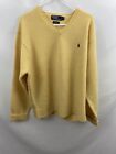 Ralph Lauren Polo 100%  Lambswool Yellow V Neck Pullover Size Xl Jumper Sweater