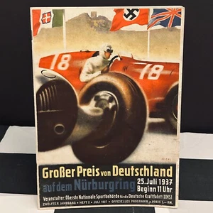 1937 GERMAN GP NURBURGRING ORIGINAL RACE PROGRAMME RUDOLF CARACCIOLA MERCEDES - Picture 1 of 9
