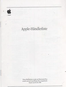 ITHistory (1988) APPLE "Handlerliste" (German) * Q - Picture 1 of 3