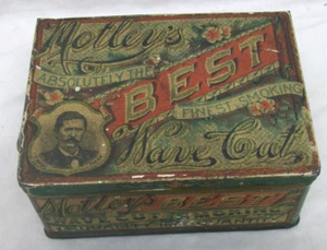 Caja de lata de cigarrillos vintage Motley's Best corte ondulado "Absolutely The Finest Smoking" - Imagen 1 de 9