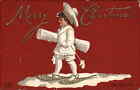 Christmas Little Boy Snowshoes w/ Scroll Ellen Clapsaddle c1910 Postcard