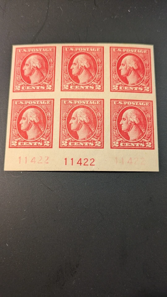 U.S.Stamp #534 very fine mint hinged plate block of six with phantom plate numbe - Image 1 of 1