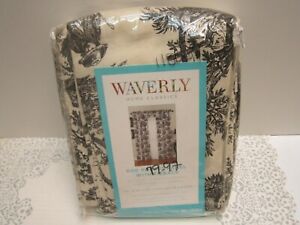 Waverly COUNTRY LIFE Black/Ivory Toile~ Rod Pocket Panel 42" x 84" NIP COTTON